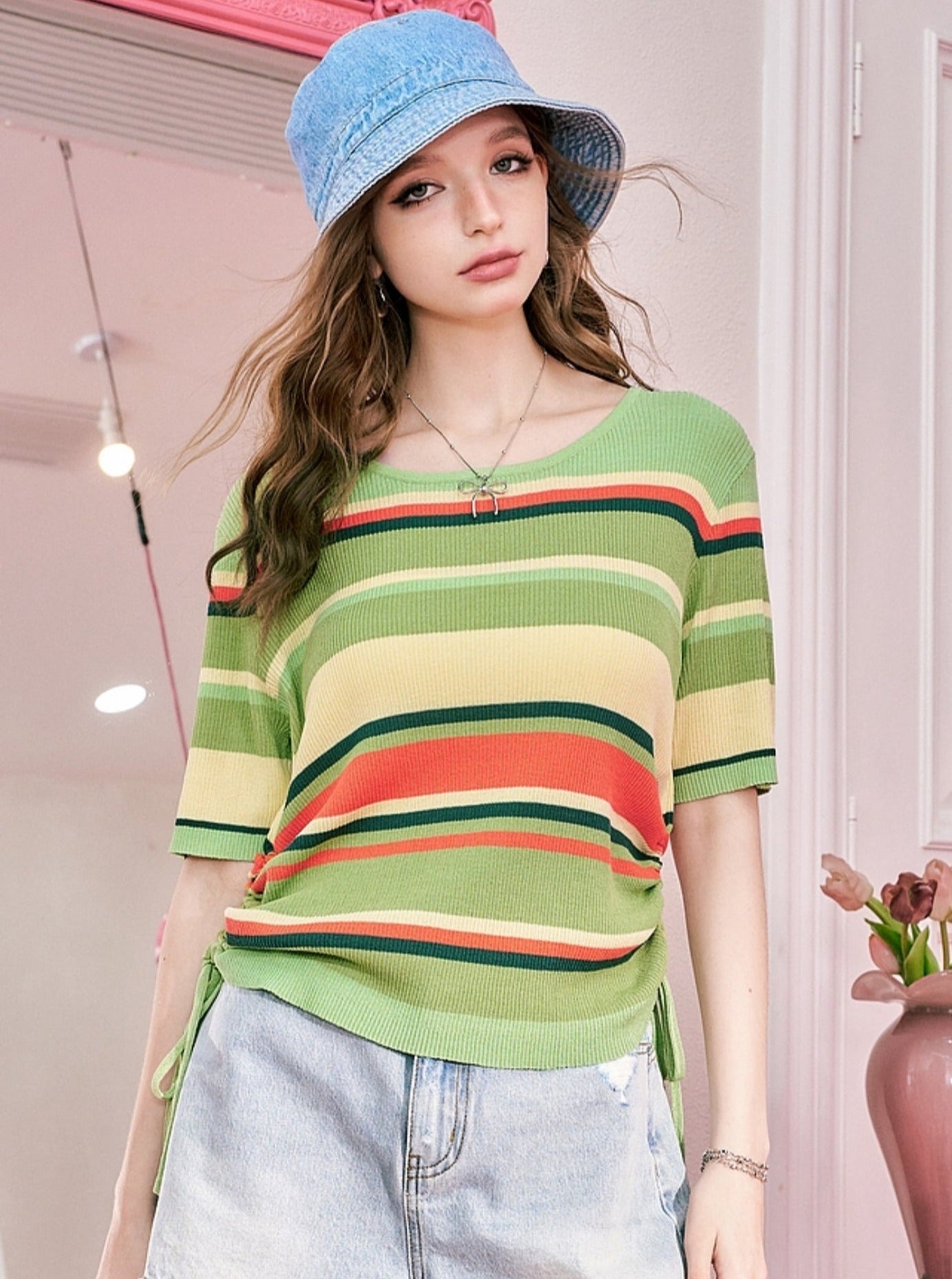 Dopamine Stripe Knit Top