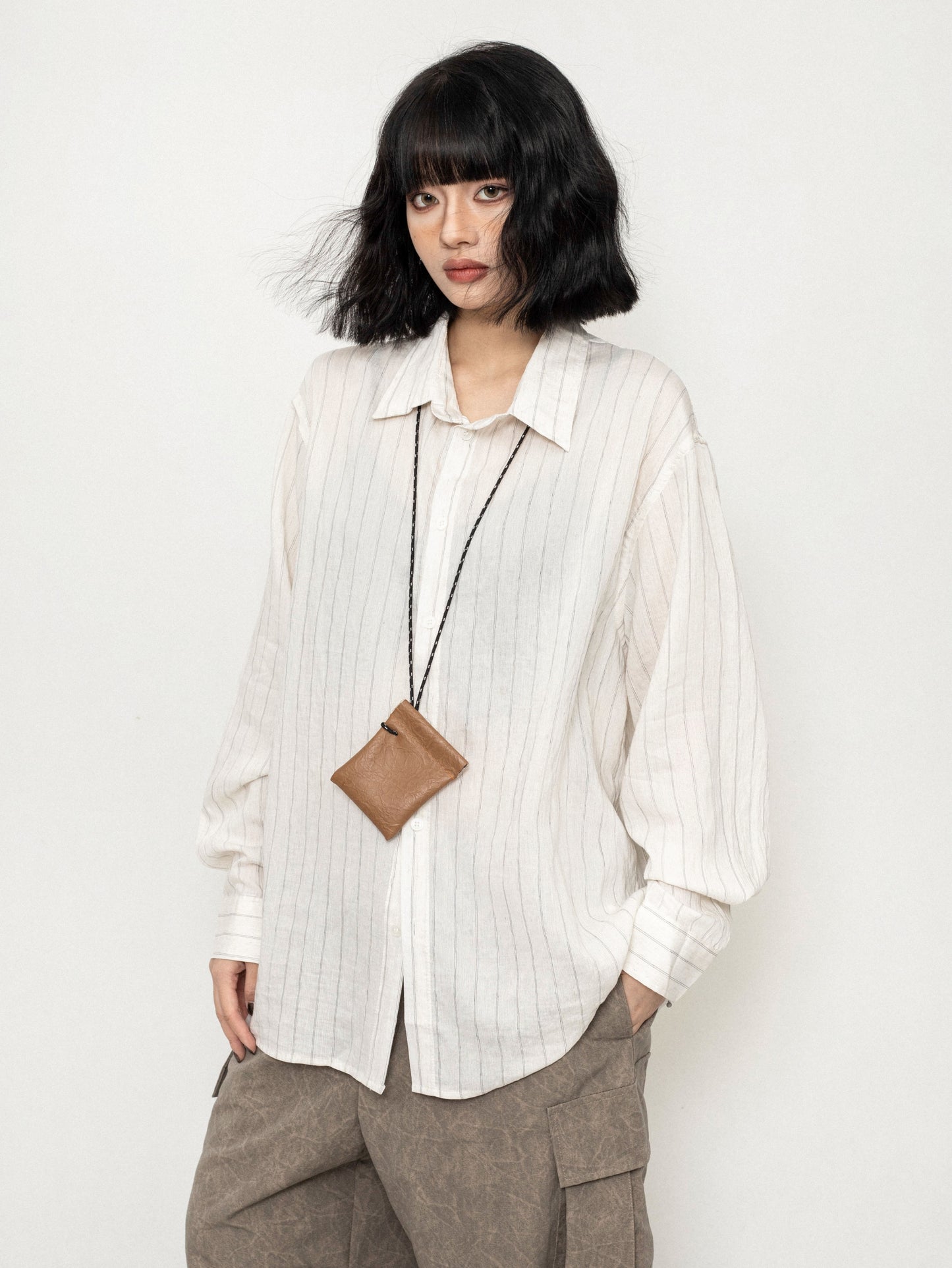 Japanese Simple Thin Striped Top