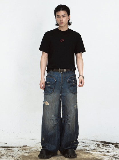 Large Pocket Vintage Wide Pants