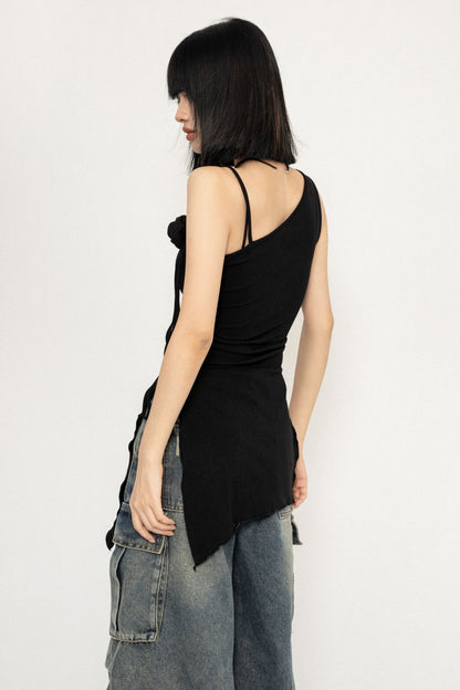 Summer Open-Shoulder Slim Tank Top