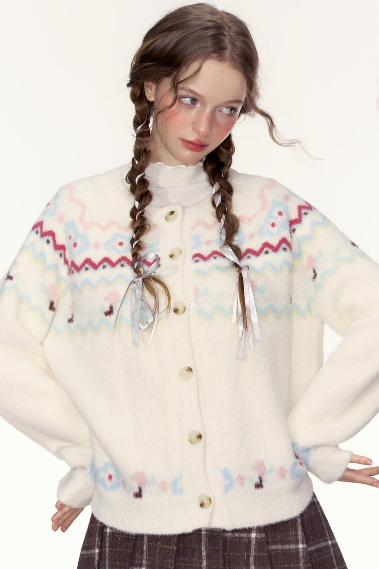 AYF|"North Island Encounter" Herbst und Winter Französisch Retro Sweet Lazy Loose Knit Cardigan Pullover Frau