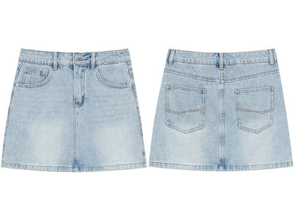 A-Line Short Denim Skirt