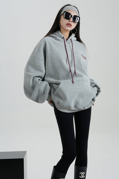 Hooded Mid-LENGTH FLEECE SWEATSHIRT