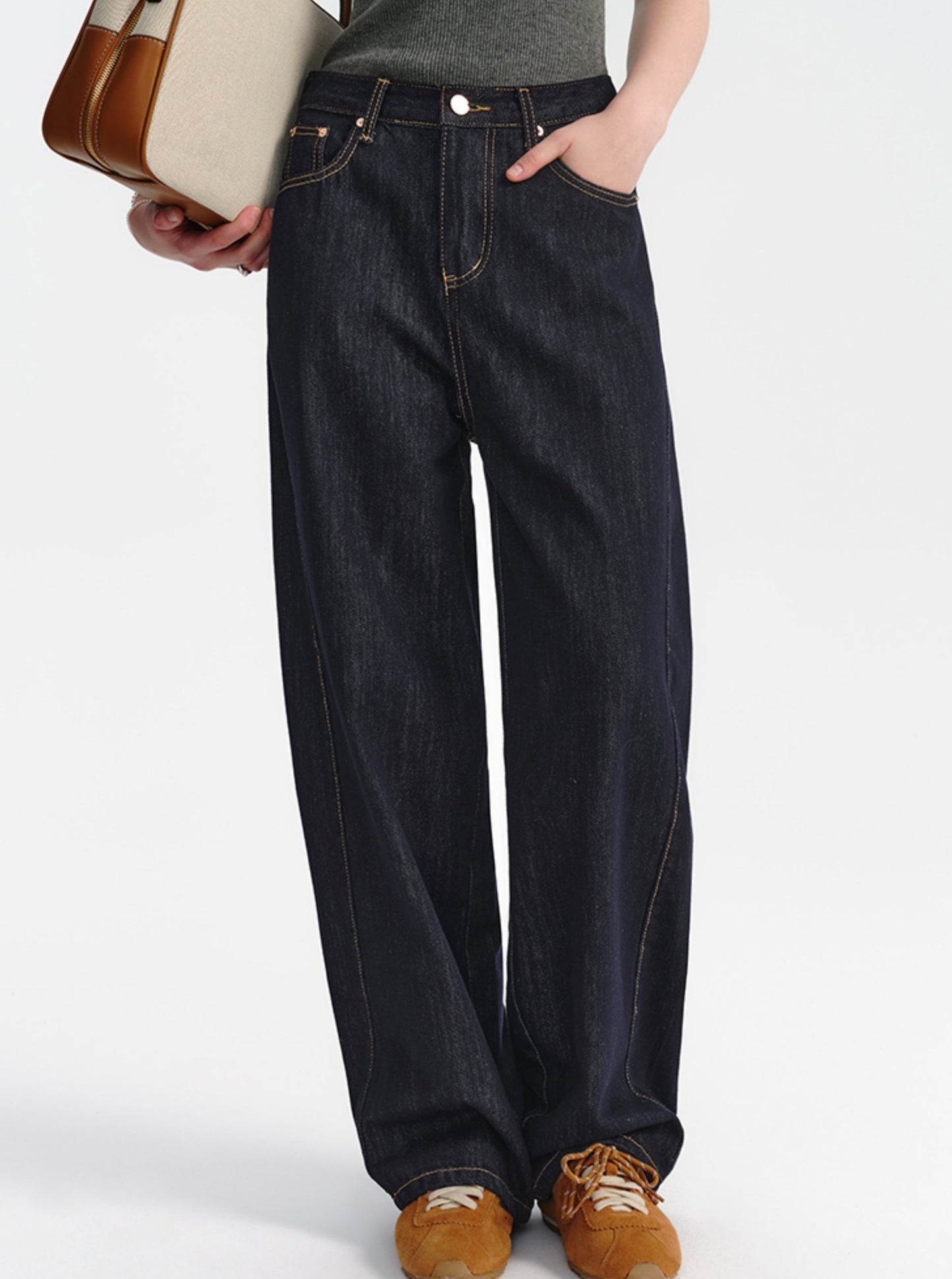 Navy Natural Sickle Pants