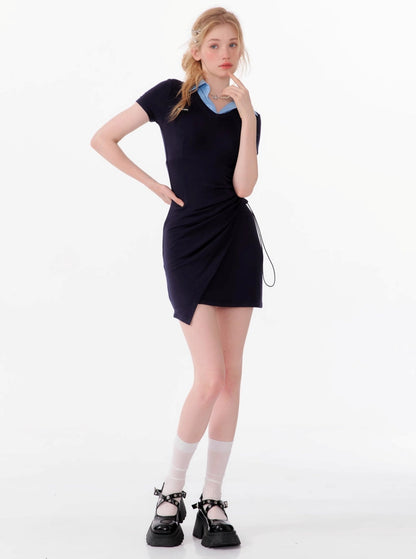 Waist Slimming Polo Dress