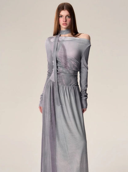 LAYERED  LONG-SLEEVED DRESS