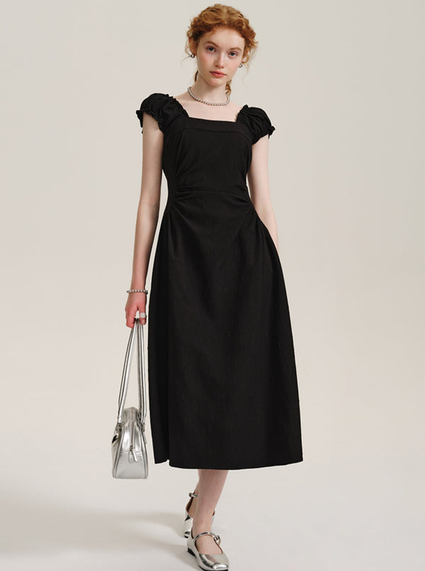 Temperament Puff Sleeve Long Dress