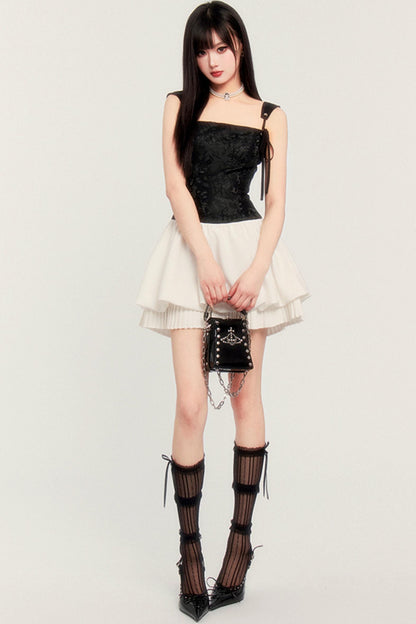 Court Style Slim Waist Puffy Dress