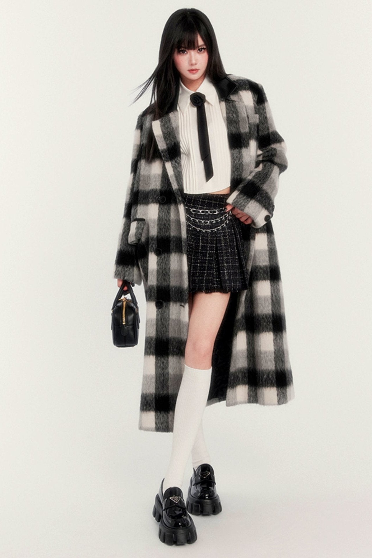 Warm Long Plaid Jacket