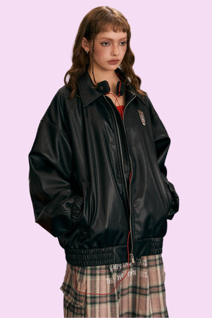 American Retro Pu Biker Jacket