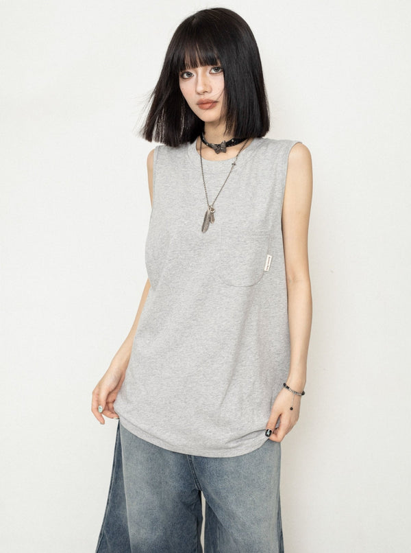 Simple Loose Casual Vest T-Shirt