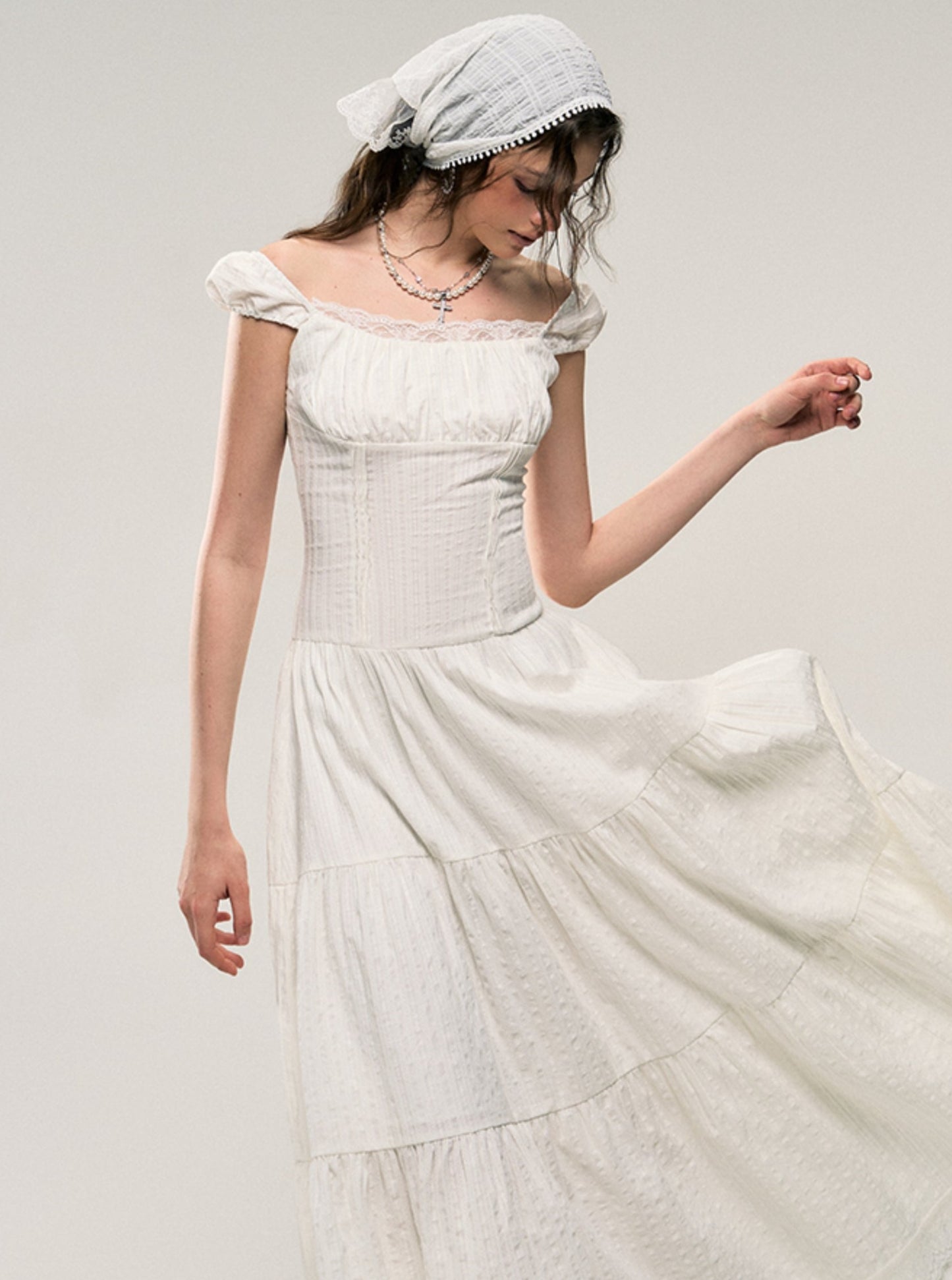 French Lace Cotton Dress
