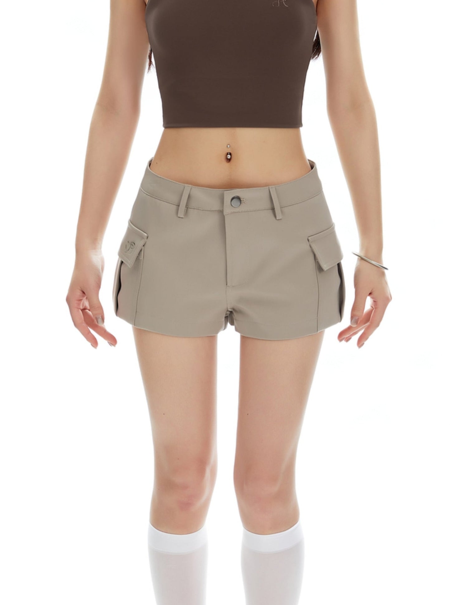 Babes Gerade Cargohose mit niedriger Taille