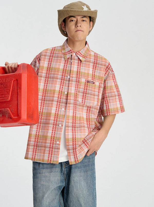 Embroidered Checked Summer Shirt