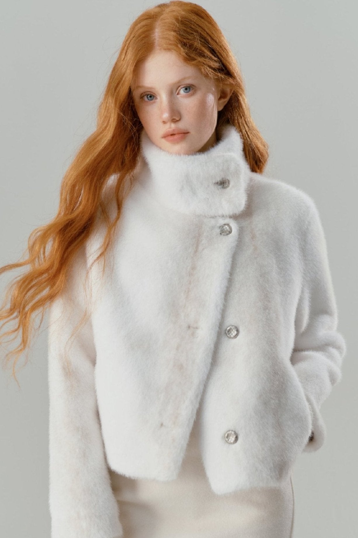 White Mink Fur Short Coat