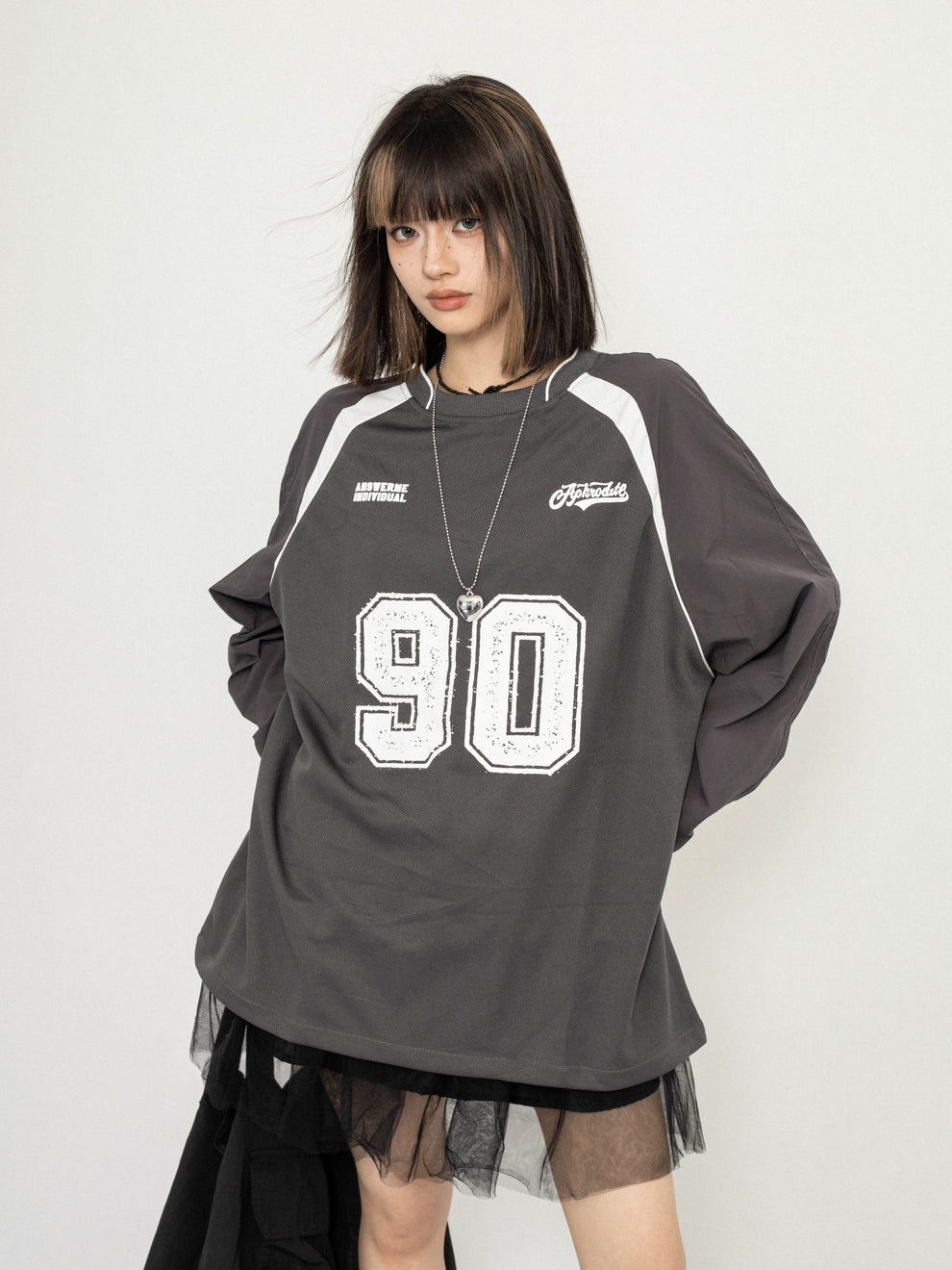 Fleece-lined Loose Street Drop-shoulder Printed Round Neck Sweatshirt Unisex main image 0