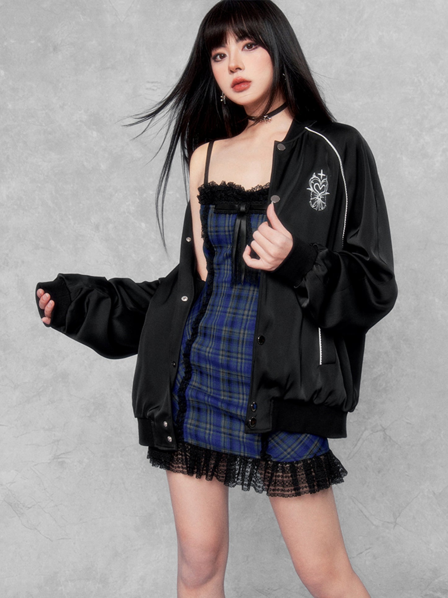 Texture Baseball Jersey Jacket