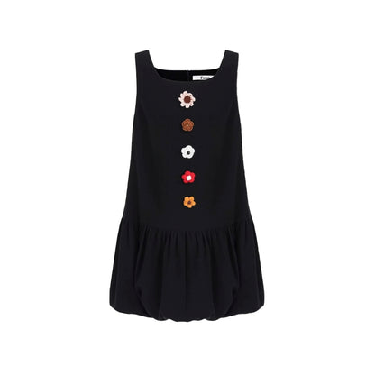 Breathable Linen Crochet Flower Dress