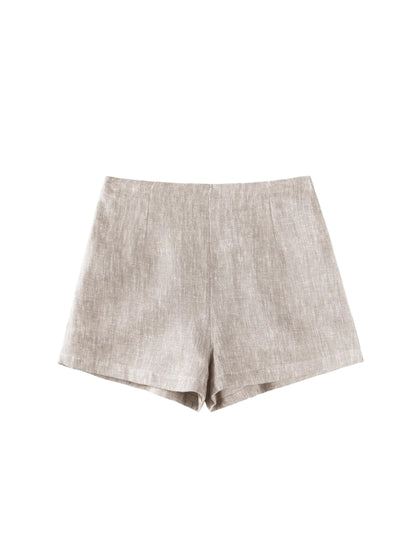 Vintage Luxe Linen Halter & Wide Leg Shorts Set-Up