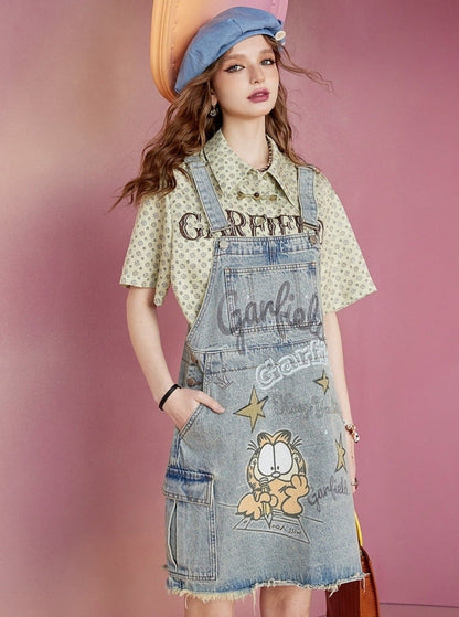 Garfield Denim Strap Skirt