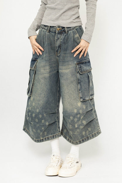 Loose Cropped American Denim Pants