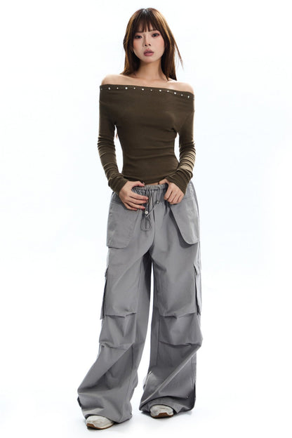 Drawstring Pocket Cargo Pants