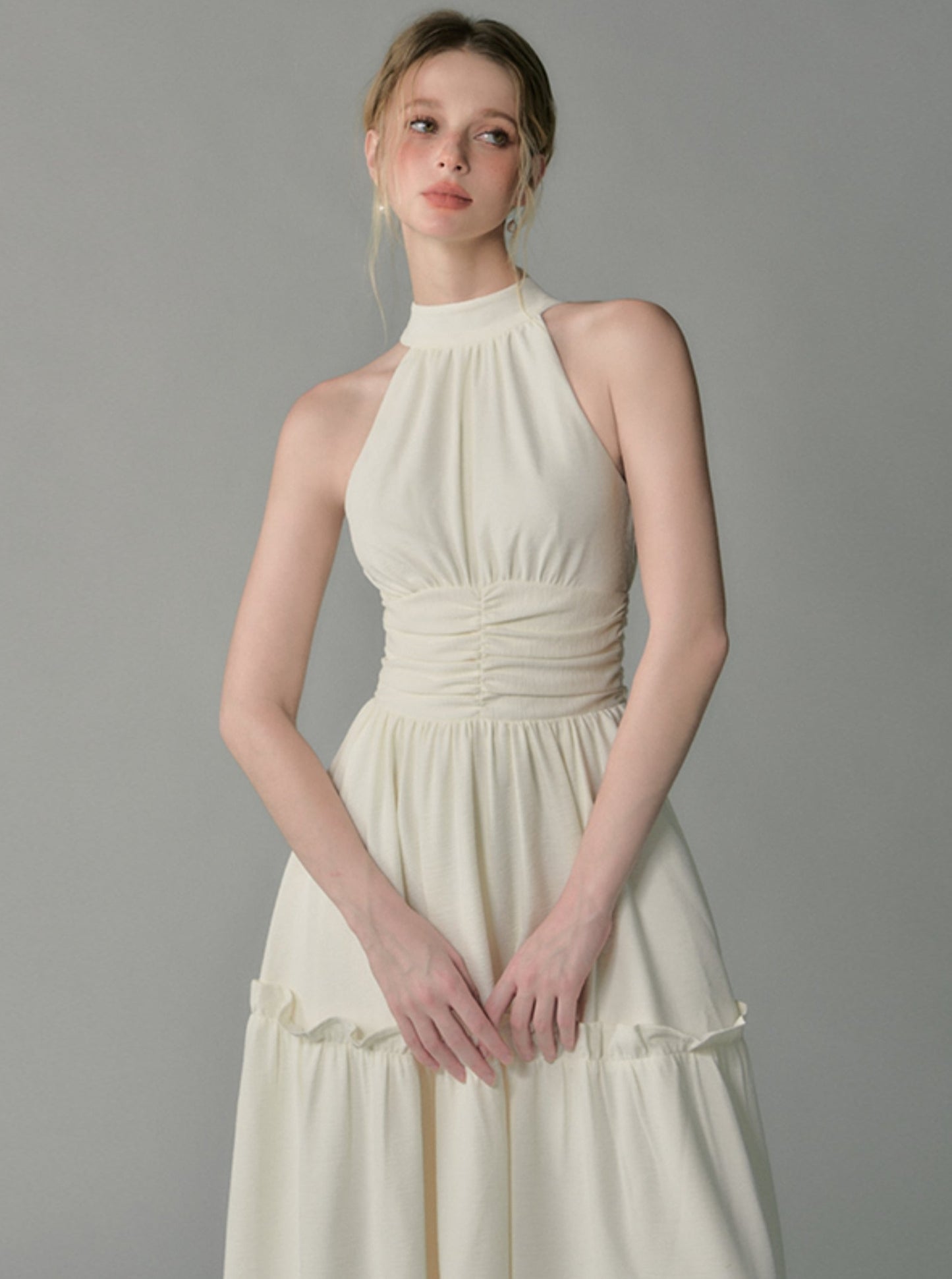 Sea Salt Oatmeal Halterneck Dress