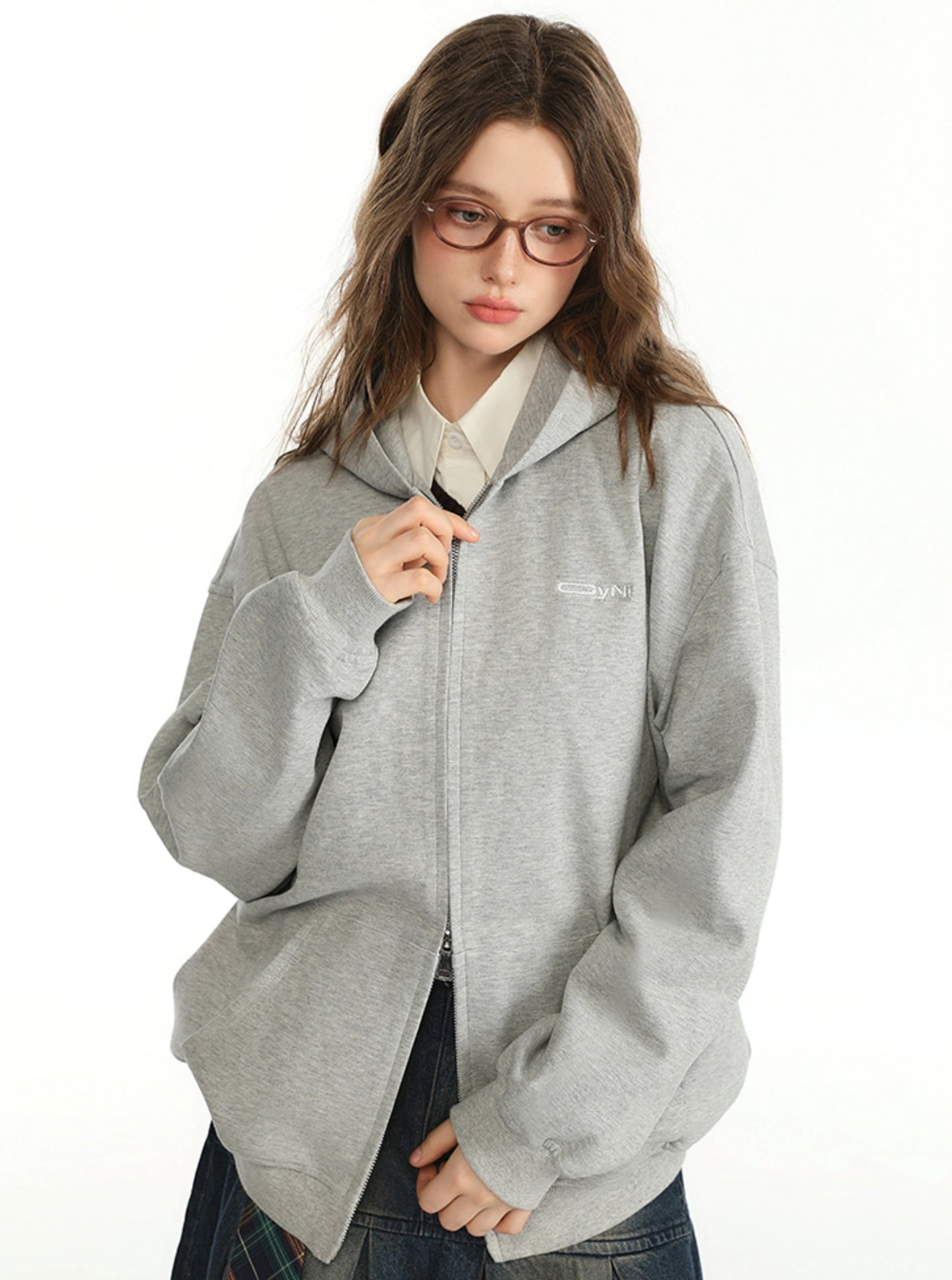 Simple Gray Zip Jacket