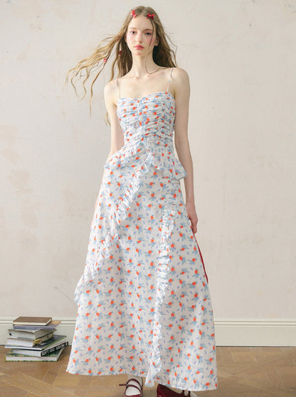 Sea of Oranges Blue Slip Dress