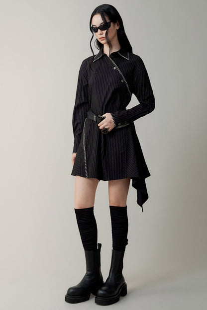 Asymmetrical Deconstructed Shirt Dress