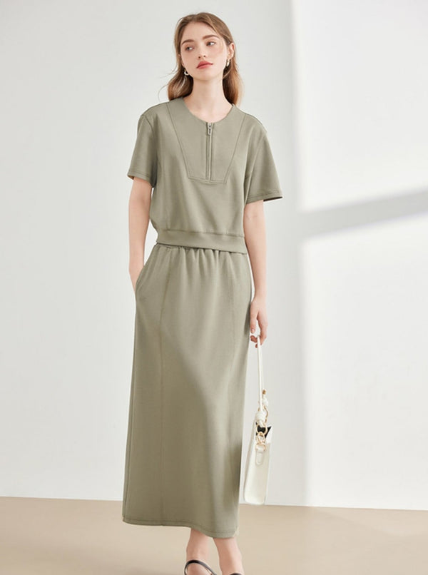 Simple Temperament T-Shirt Skirt Set