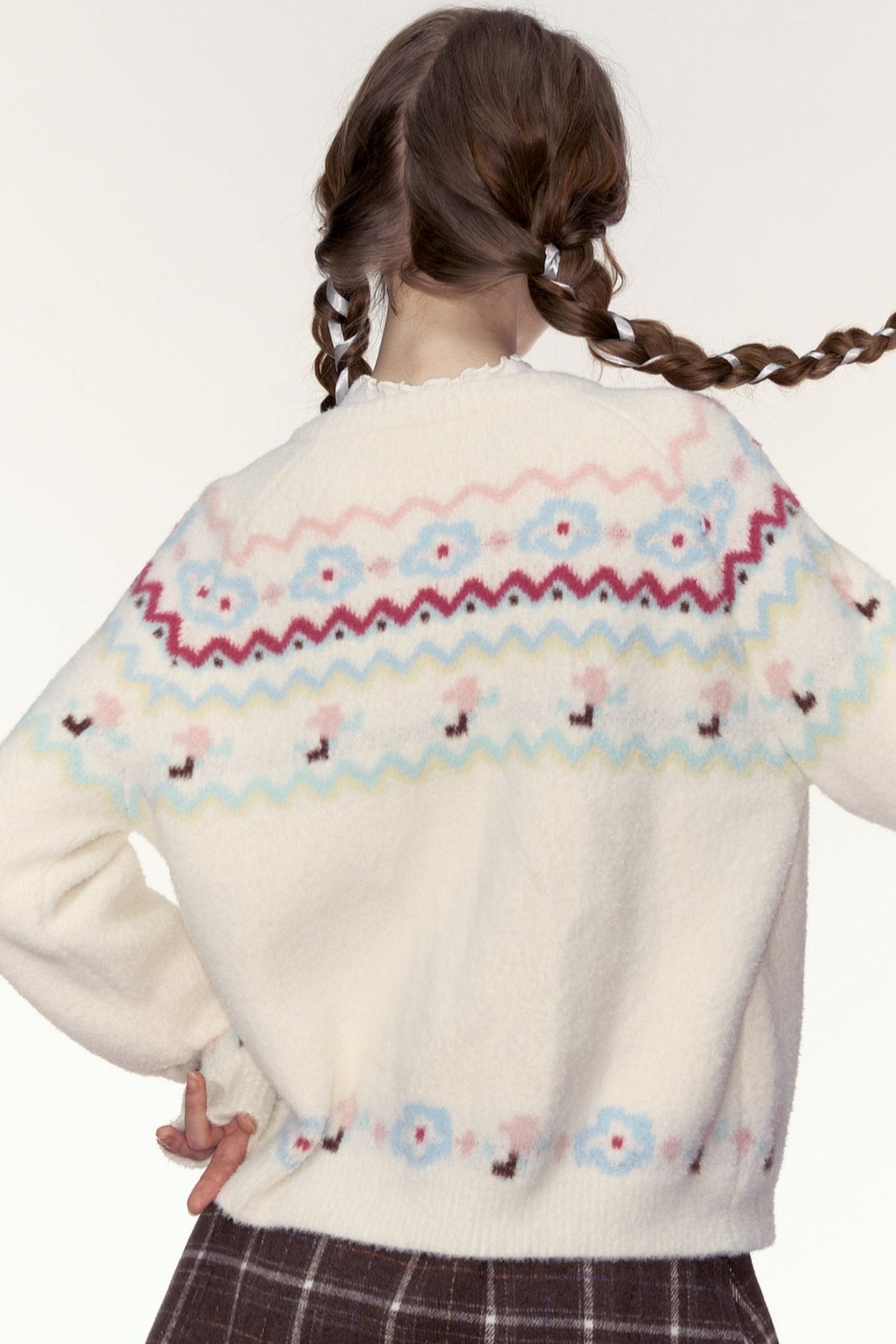 AYF|"North Island Encounter" Herbst und Winter Französisch Retro Sweet Lazy Loose Knit Cardigan Pullover Frau