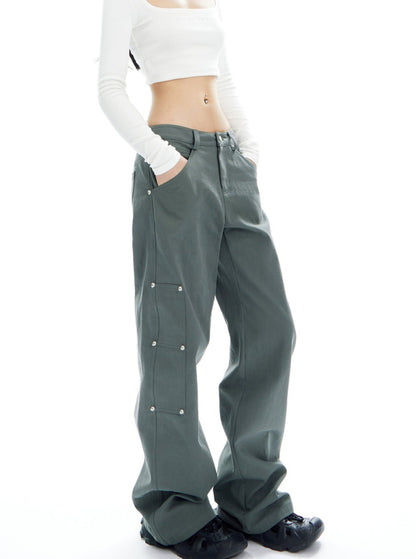 Niche Stud Straight Leg Casual Pants