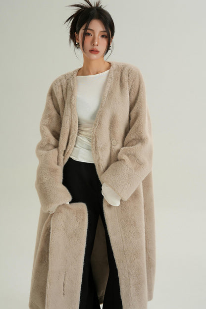 Luxury Fur Mid-Length Coat