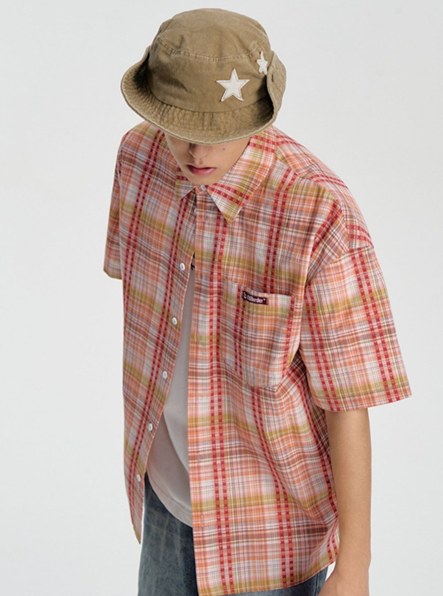 Embroidered Checked Summer Shirt