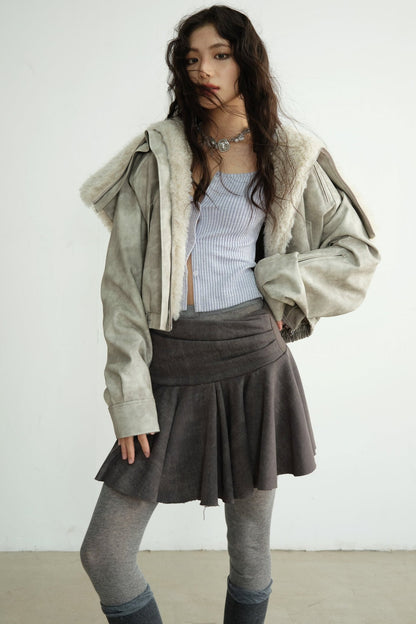 Wasteland Volumetric Versatile Cropped Skirt