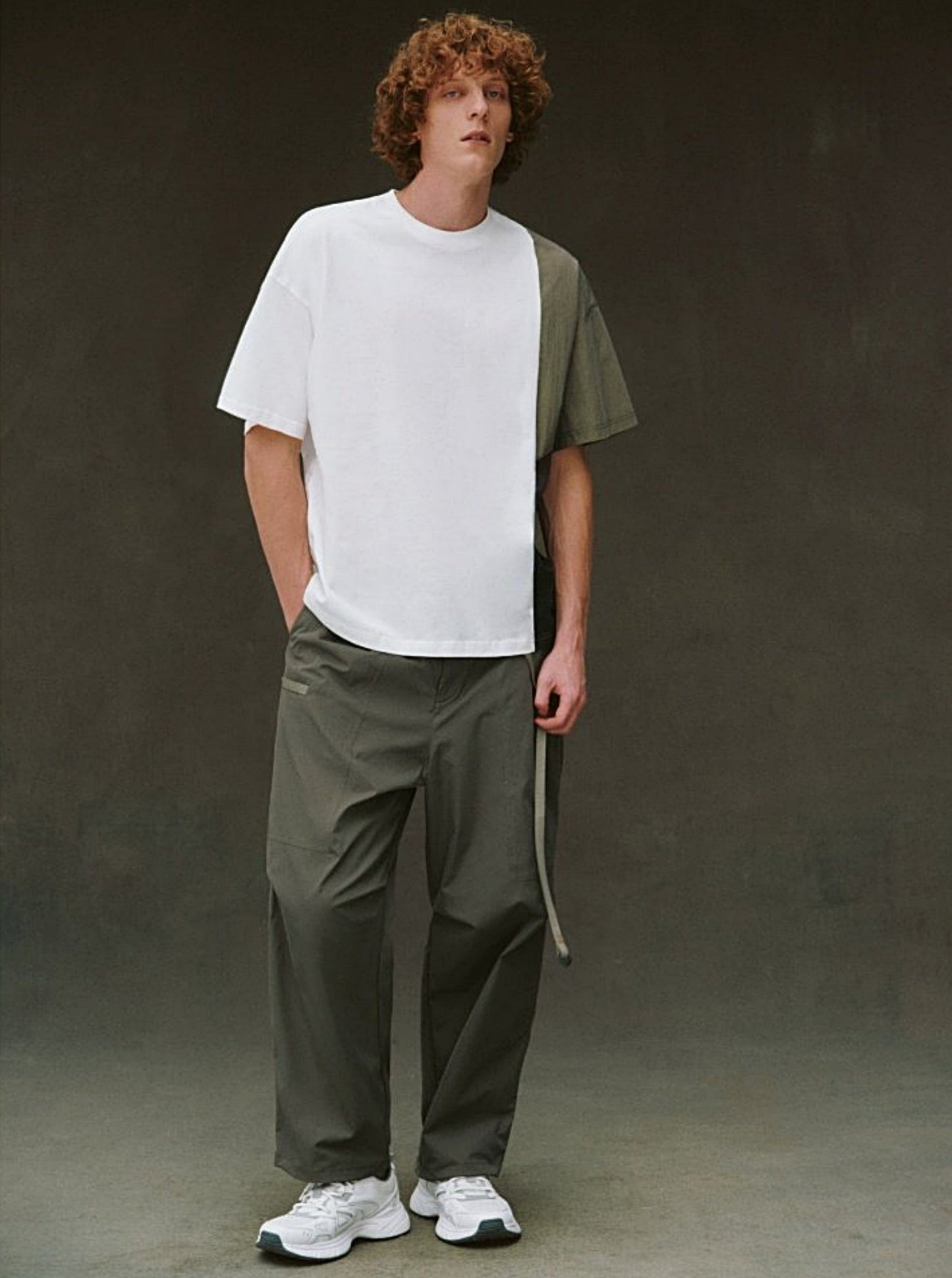 Workwear Style Webbing Straight Pants