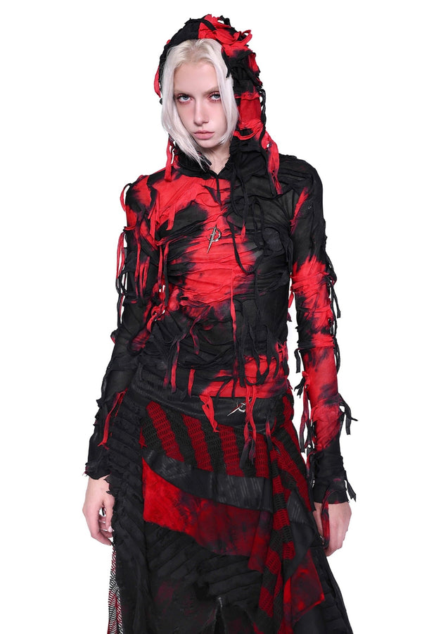 전기 문 펑크 후드 탑 