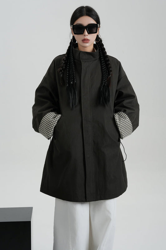 Mid-Length Stand Collar Down Parka Jacket