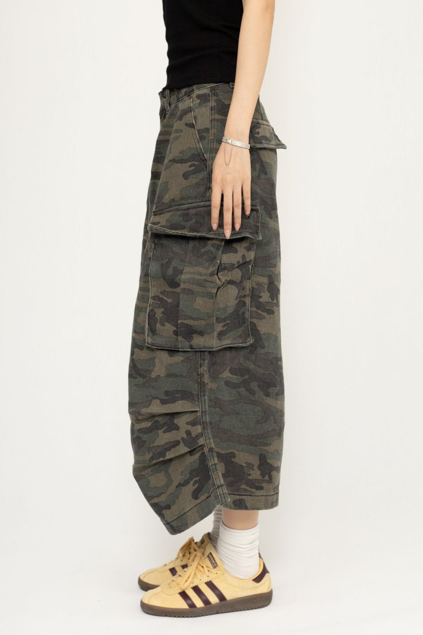 American Retro Camouflage Cropped Pants