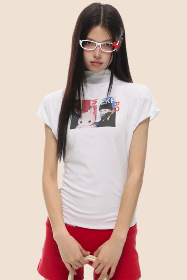 Straight Shoulder Slim T-Shirt