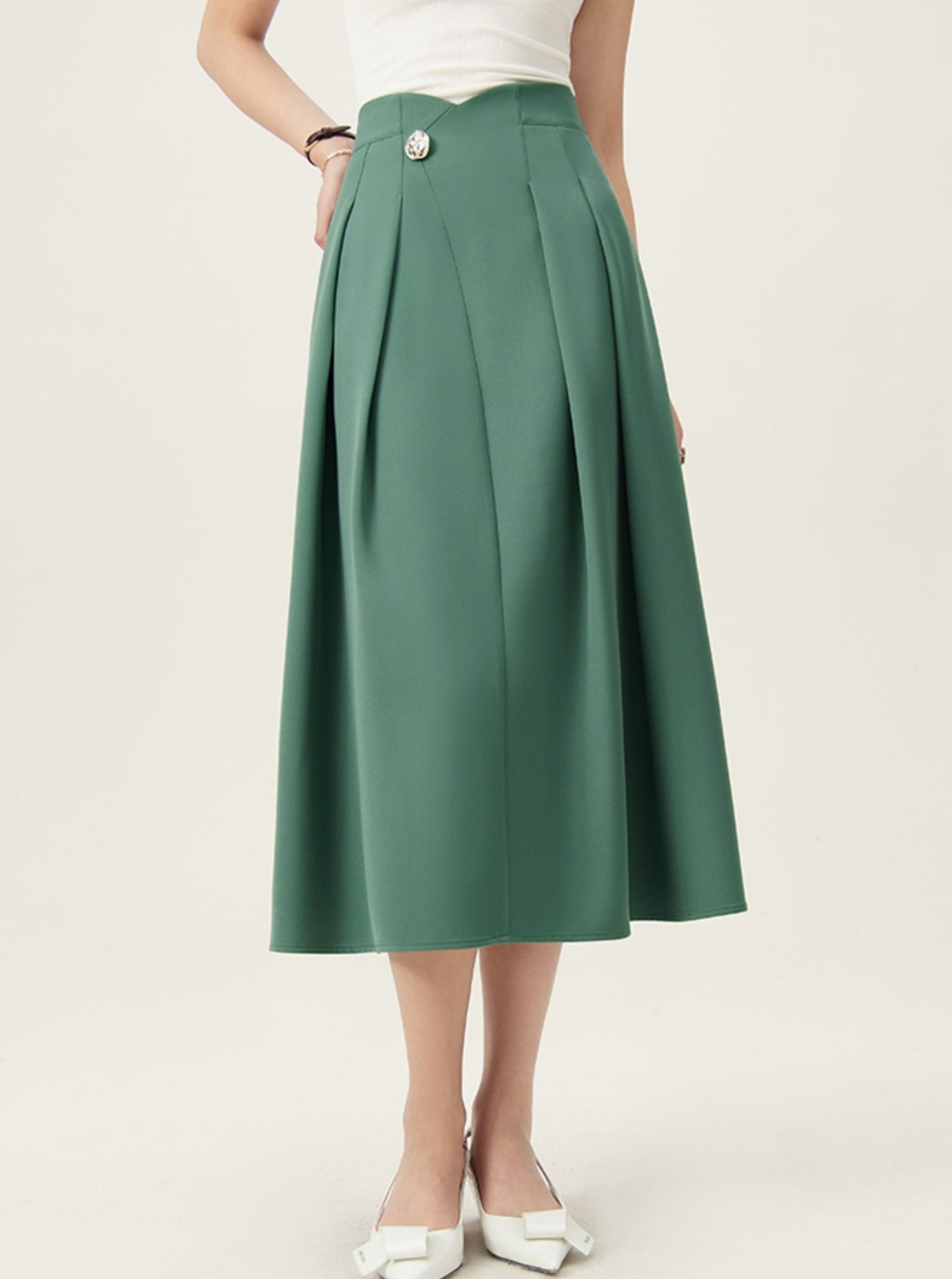 High-Waisted Design Sense A-Line Skirt