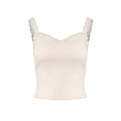 Padded Lace Trim Bow Camisole