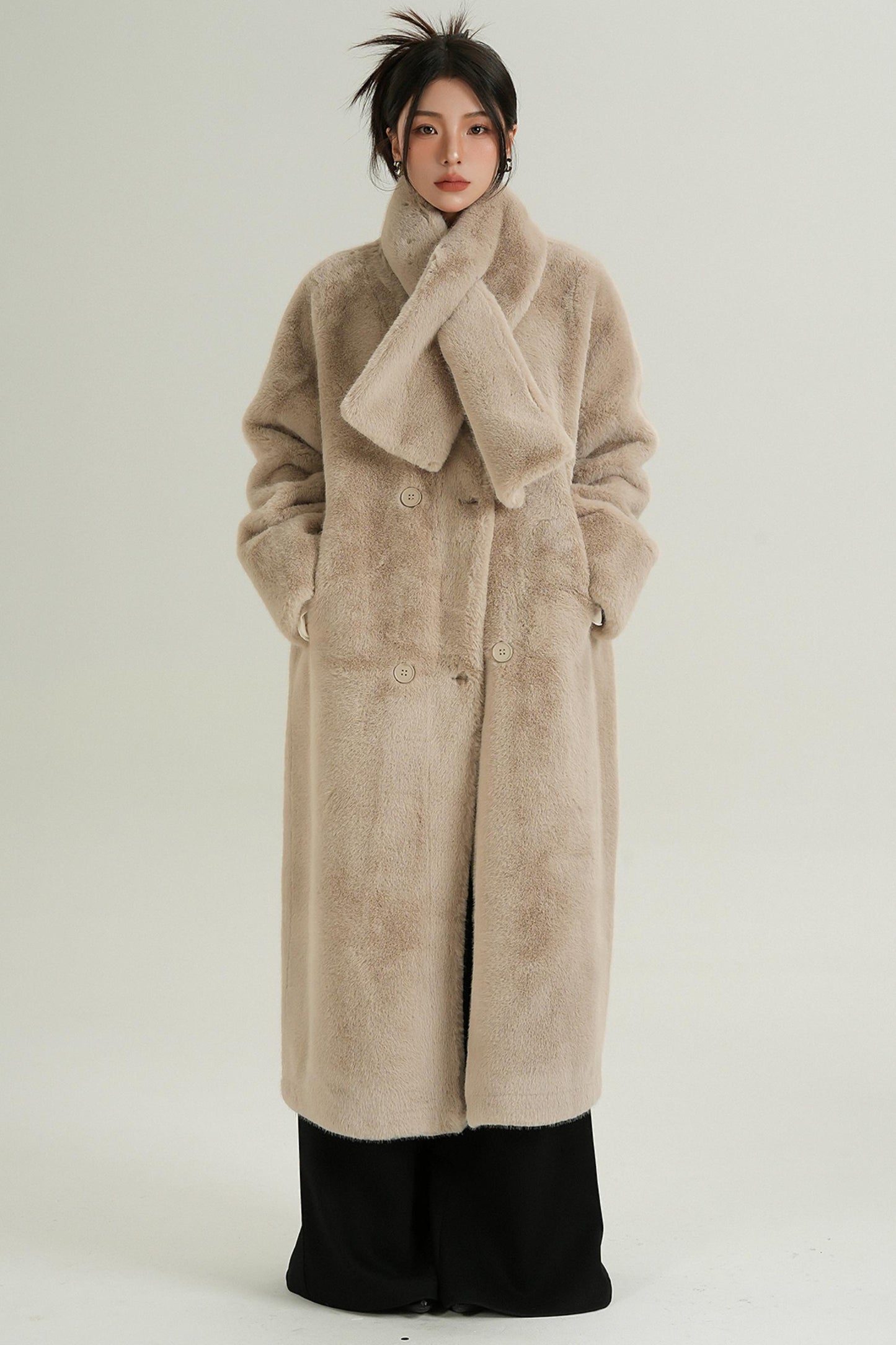 Luxury Fur Mid-Length Coat