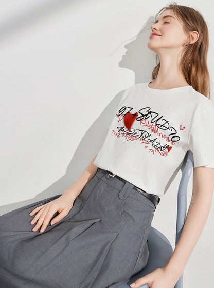 Short Sleeve Letter Print T-Shirt