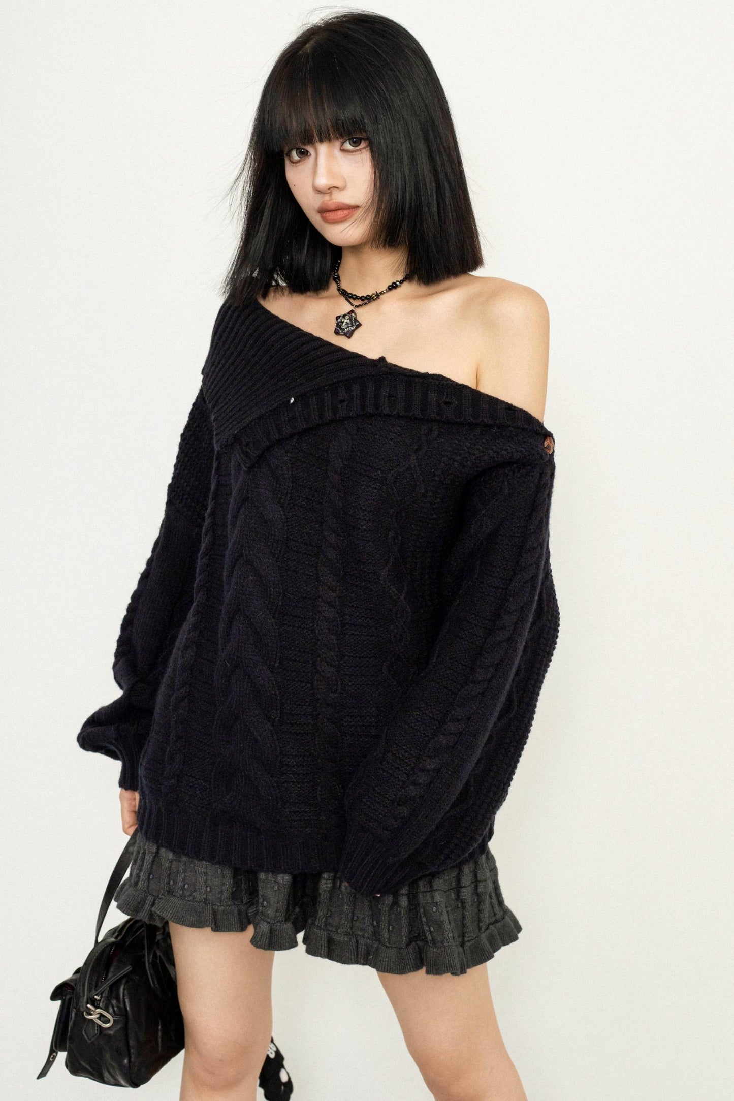 Multi-Way Loose Knit Sweater