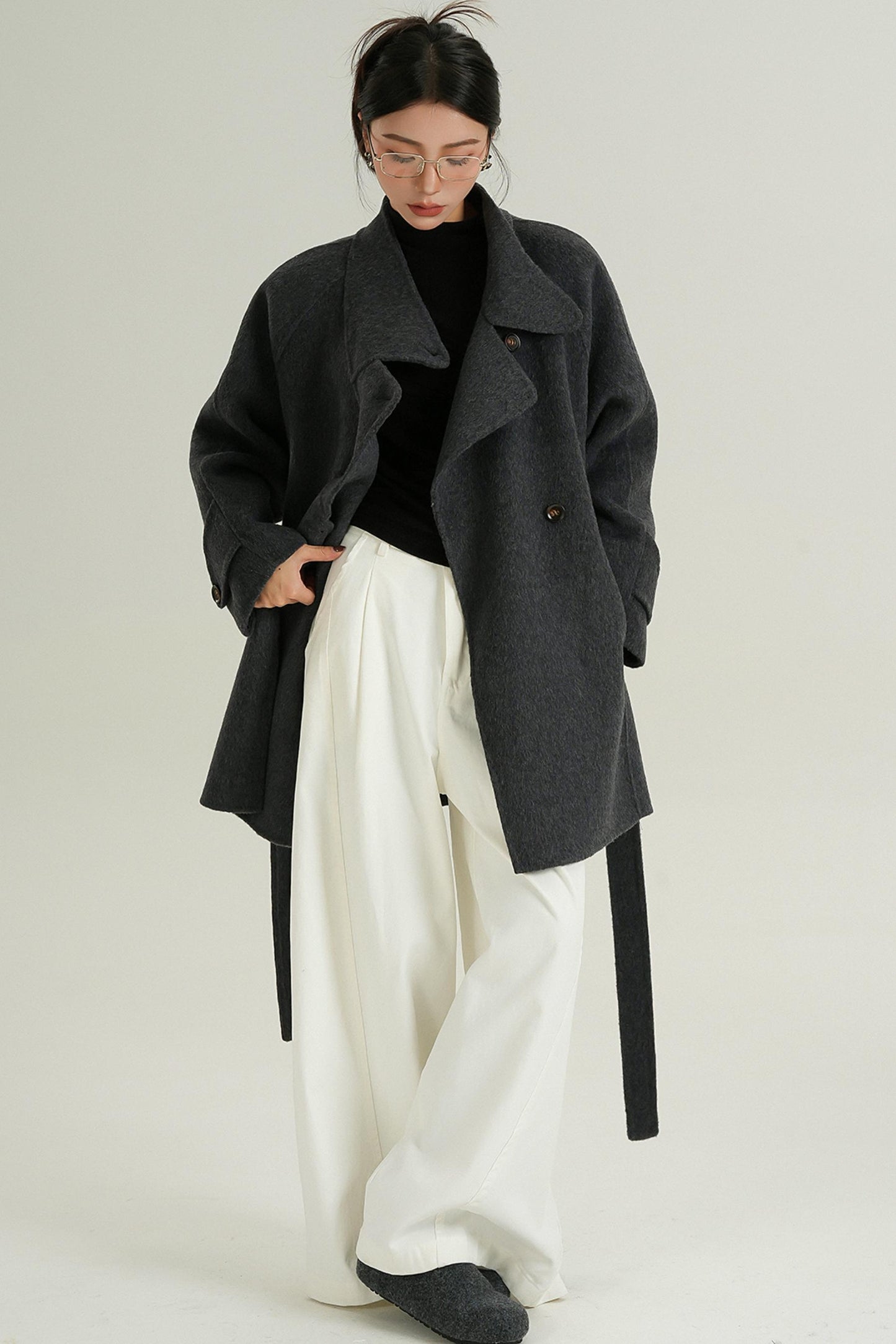 Half-Turtle Midi Wool Coat