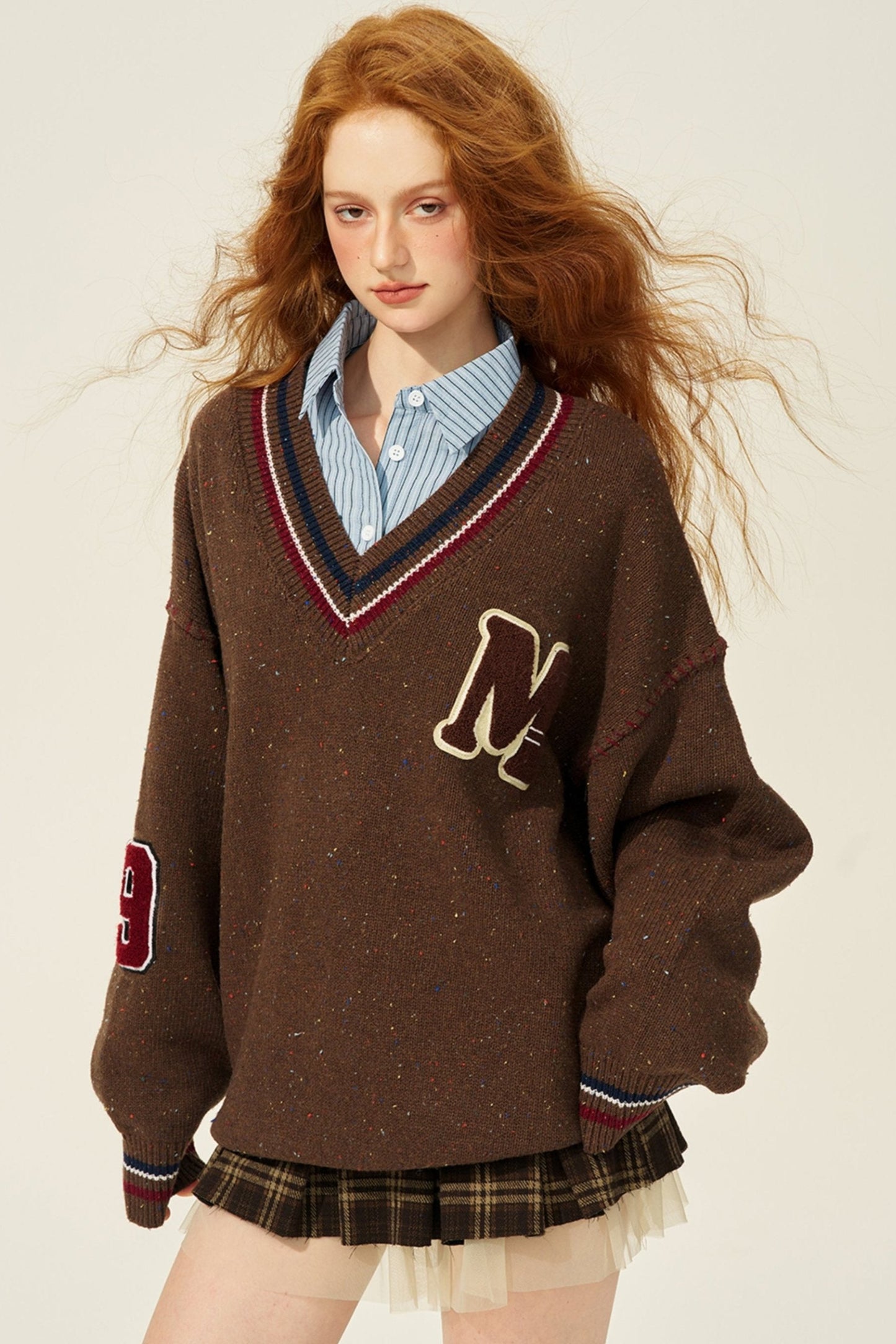 British Maillard Collegiate Loose Sweater