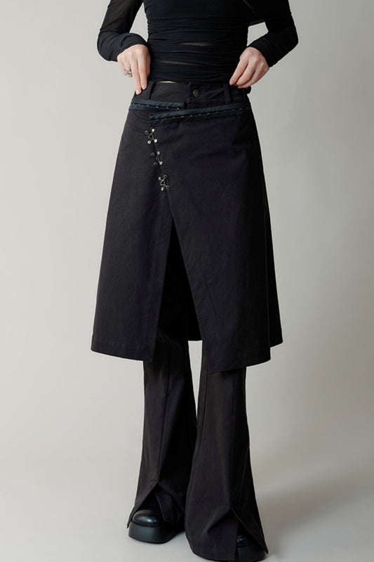 High Waisted Flared Skirt Pants