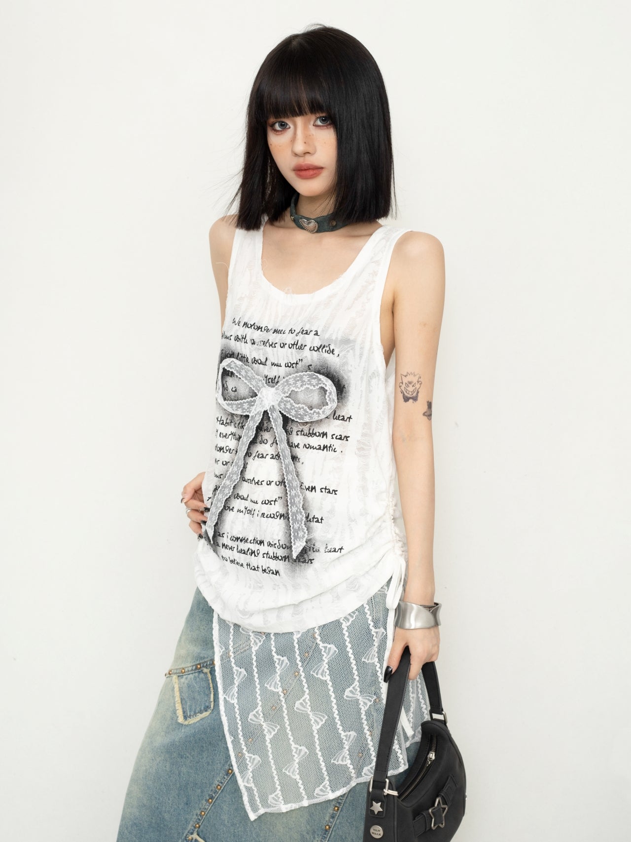 Wasteland Ribbon Lace Vest Top